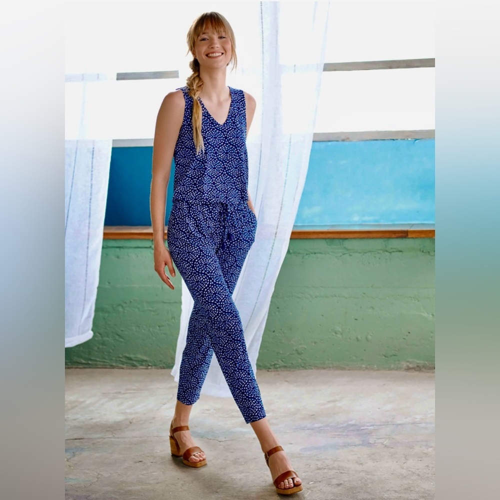 NWT HATLEY SKIPPED STONES WRINKLE RESISTANT JUMPSUIT-S